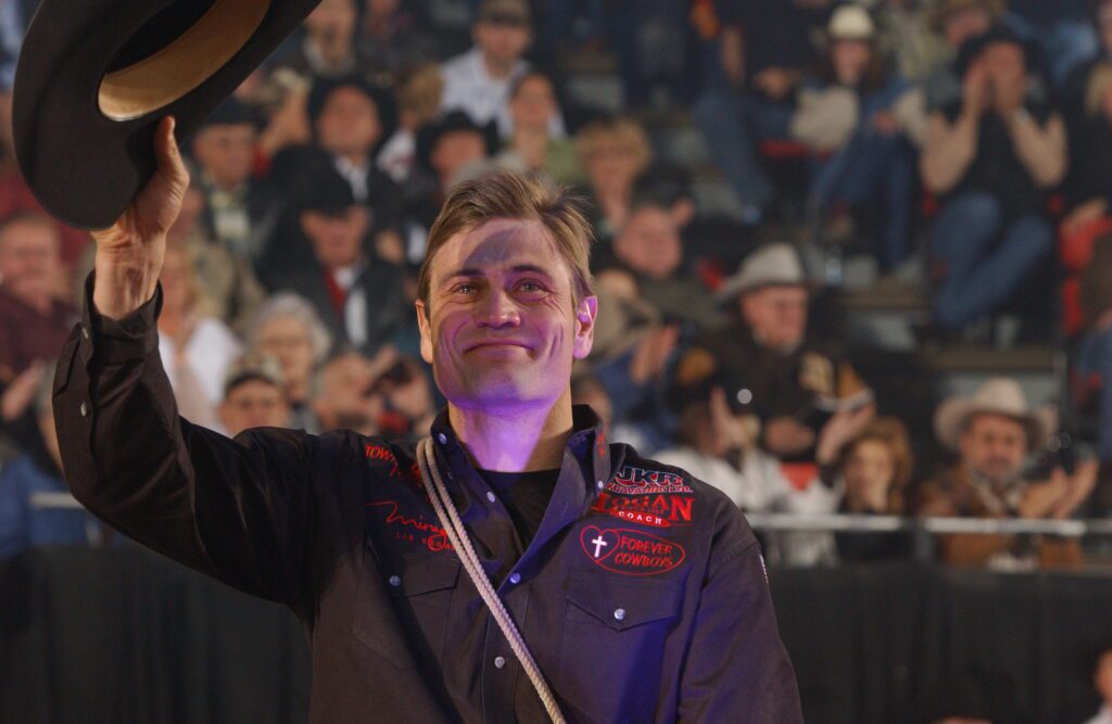 Stran Smith NFR gold buckle ceremony