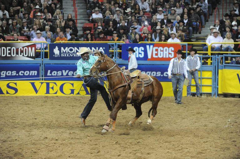 Fred Whitfield calf ropes at the National Finals Rodeo
