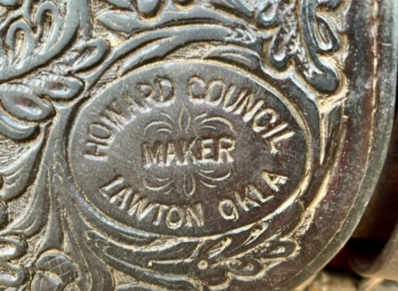 Howard Council stamp on a saddle.