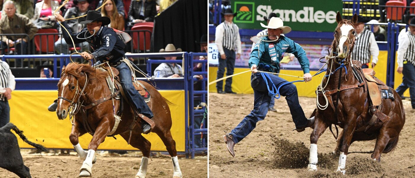 The top two ropers in the world, Riley Webb (right) and Haven Meged (left) are battling for both records and a world championship.