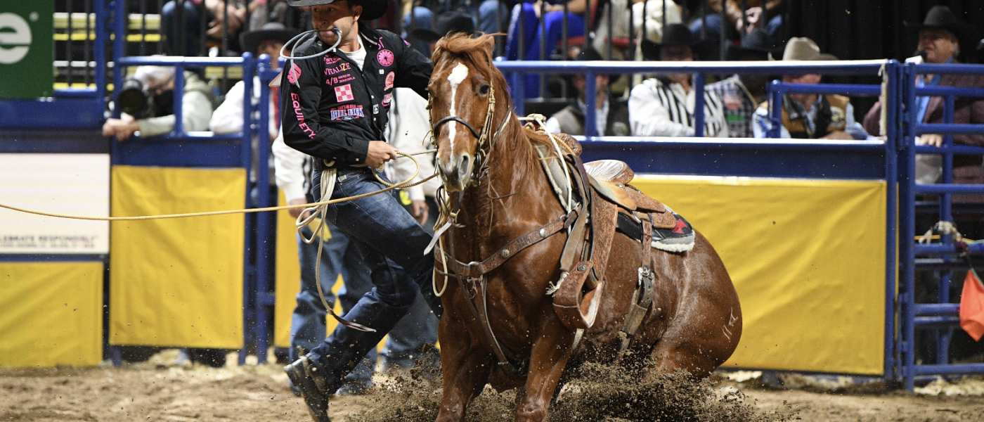 Haven Meged proved his staying power throughout the NFR, winning the average and setting a new record with a time or 77.4 seconds on 10 head.