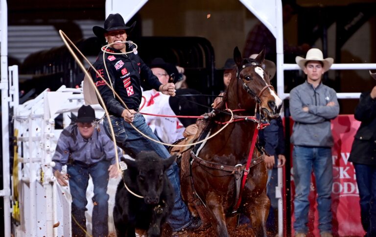 Shad "Money" Mayfield roped and tied in 7.8 seconds to win the 2024 Fort Worth Stock Show & Rodeo.