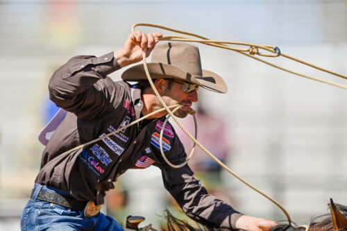 Shane Hanchey roping a calf.
