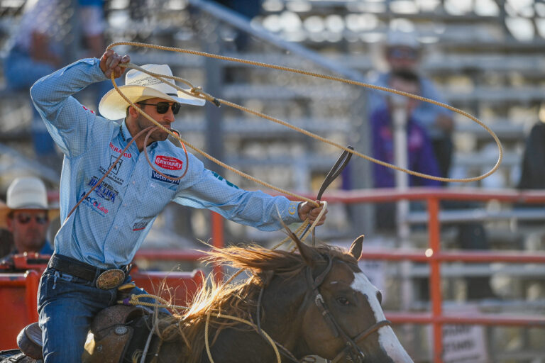 Shane Hanchey capitalized on his slack draw at the Dinosaur Roundup Rodeo in Vernal, Utah.