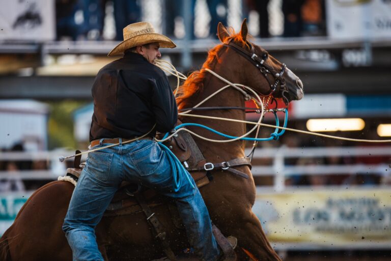 Cooper Martin competing in the tie-down at the Black Hills Roundup