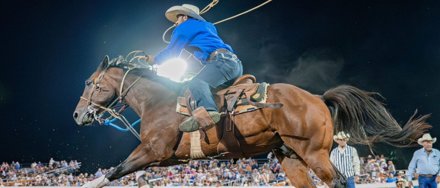 Joel Harris narrowly edged out ProRodeo sophomore Chet Weitz for the Farm-City Pro Rodeo win.