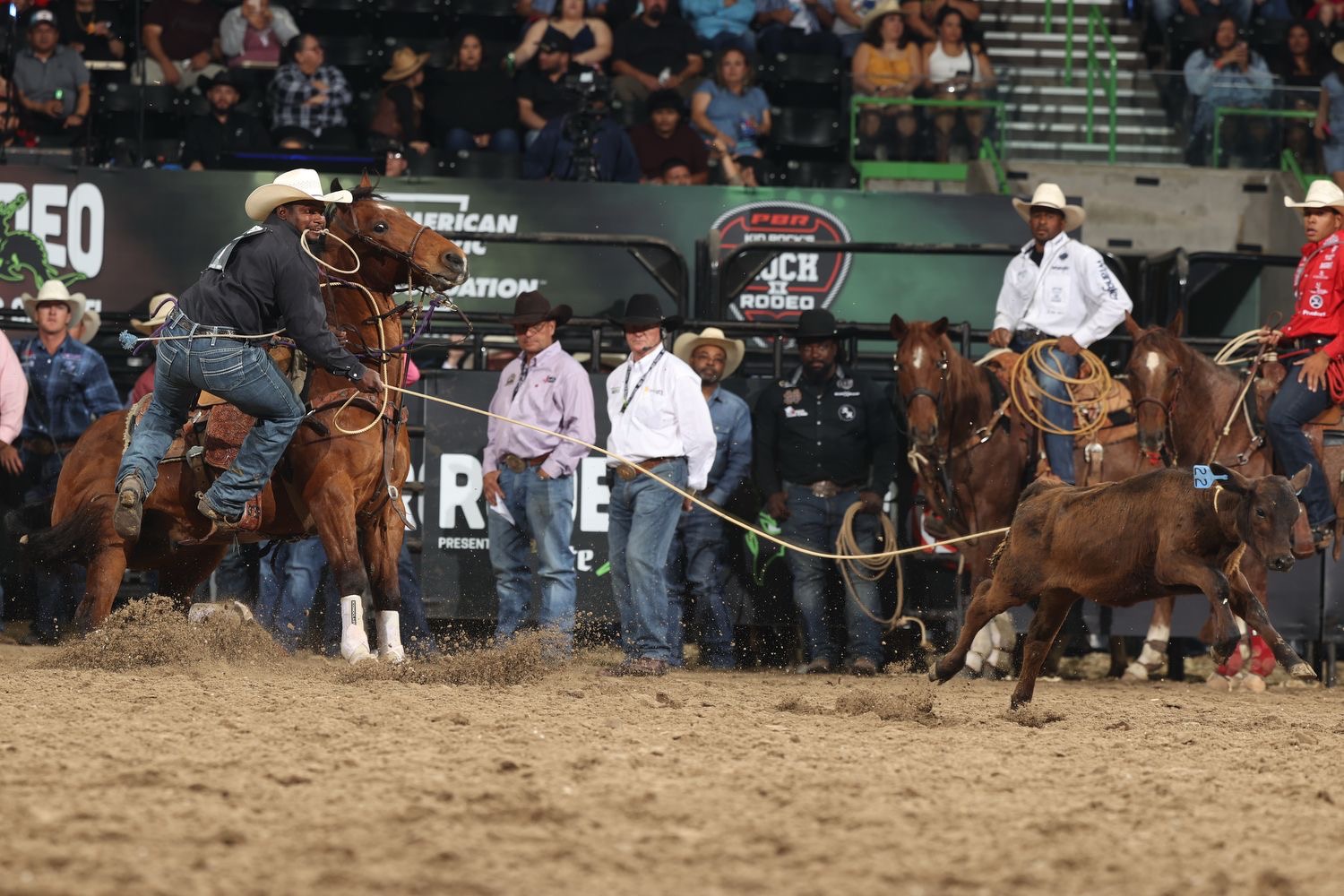 Jarvis Demery winning Progressive round one at Rodeo Corpus Christi.