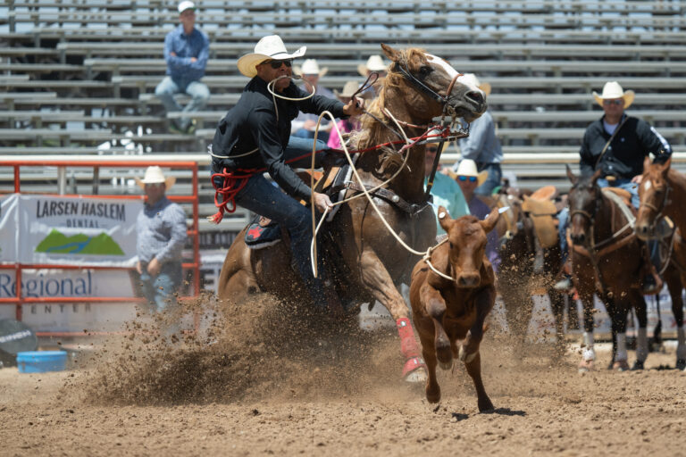 Shad Mayfield winning Vernal's Dinosaur Roundup Rodeo.