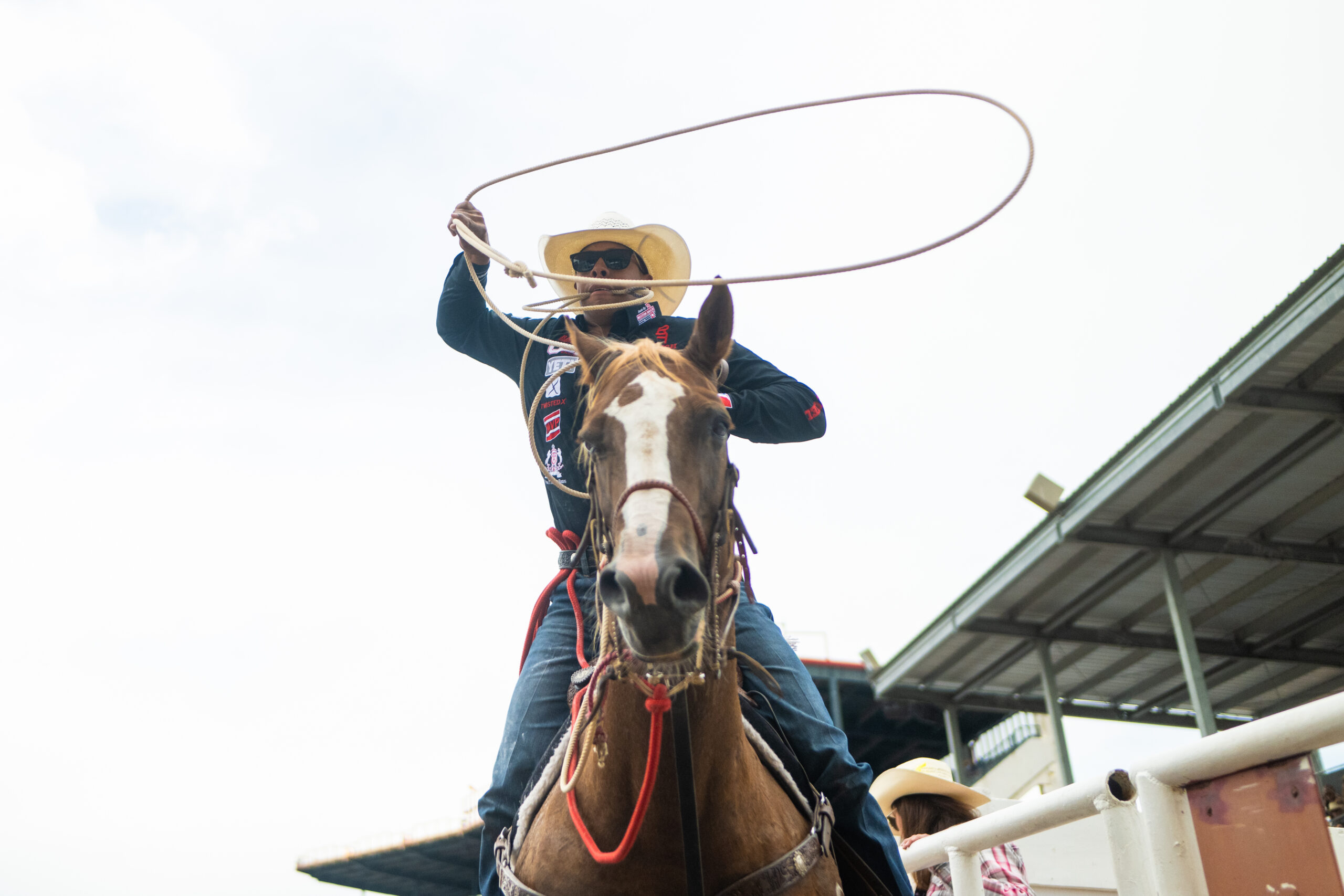 Shad Mayfield Cheyenne Frontier Days roping close-up