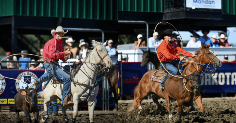 Riley Pruitt and Blane Cox splitting the muddy Mandan win.