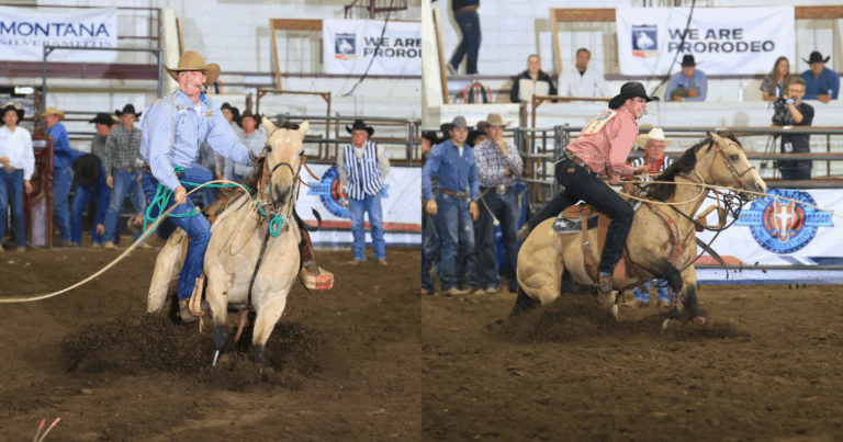 J.T. Adamson and Myles Kenzy at the 2025 Badlands Circuit Finals.