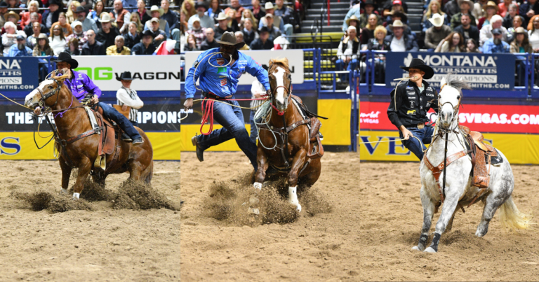 Shane Hanchey, John Douch and Kyle Lucas at the 2025 NFR.