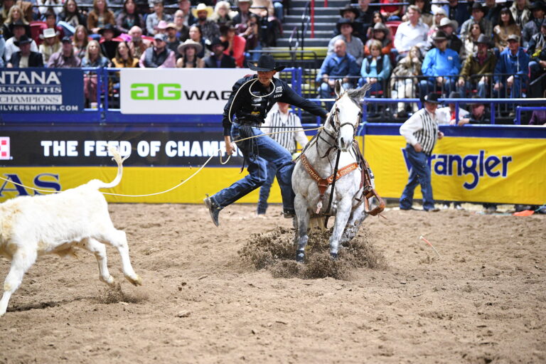 Kyle Lucas and Froghollow Play Judge, "Bunny," at the 2025 NFR.
