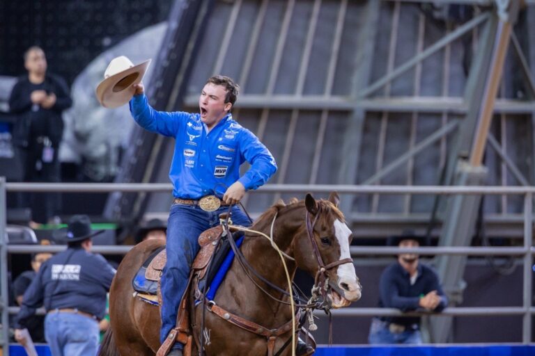 Riley Webb celebrating his record breaking 6.5 second run.