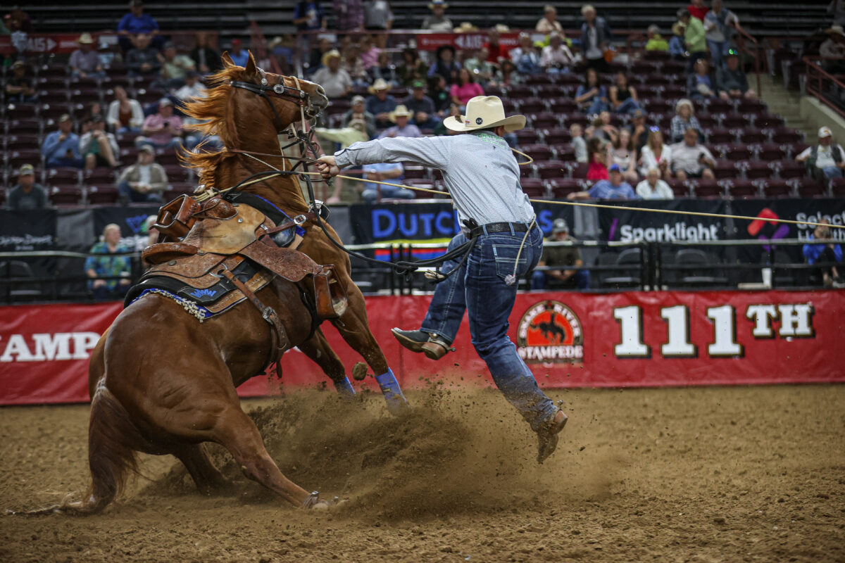 Riley Webb calf roping at Nampa