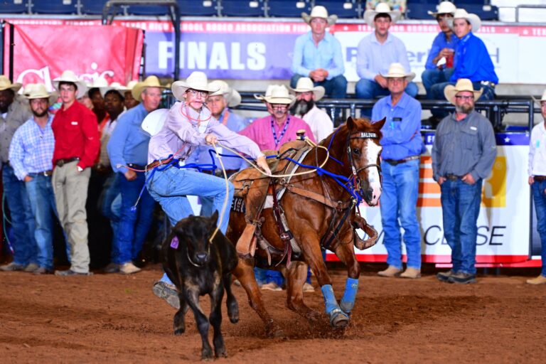 Ryler Griffin competing at the Texas High School Rodeo State Finals.